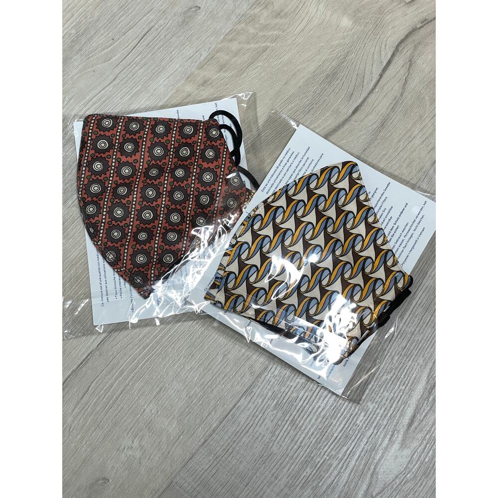 Tory Burch 2 Printed Two Layer Adjustable Face Mask New Limited Print